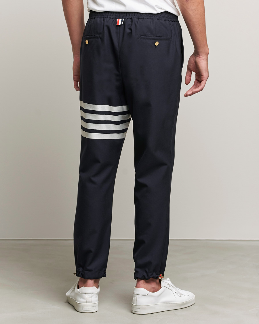 Herr | Drawstringbyxor | Thom Browne | 4 Bar Wool Track Trousers Navy