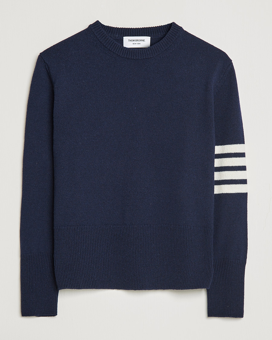 Herr | Tröjor | Thom Browne | 4 Bar Shetland Pullover Navy