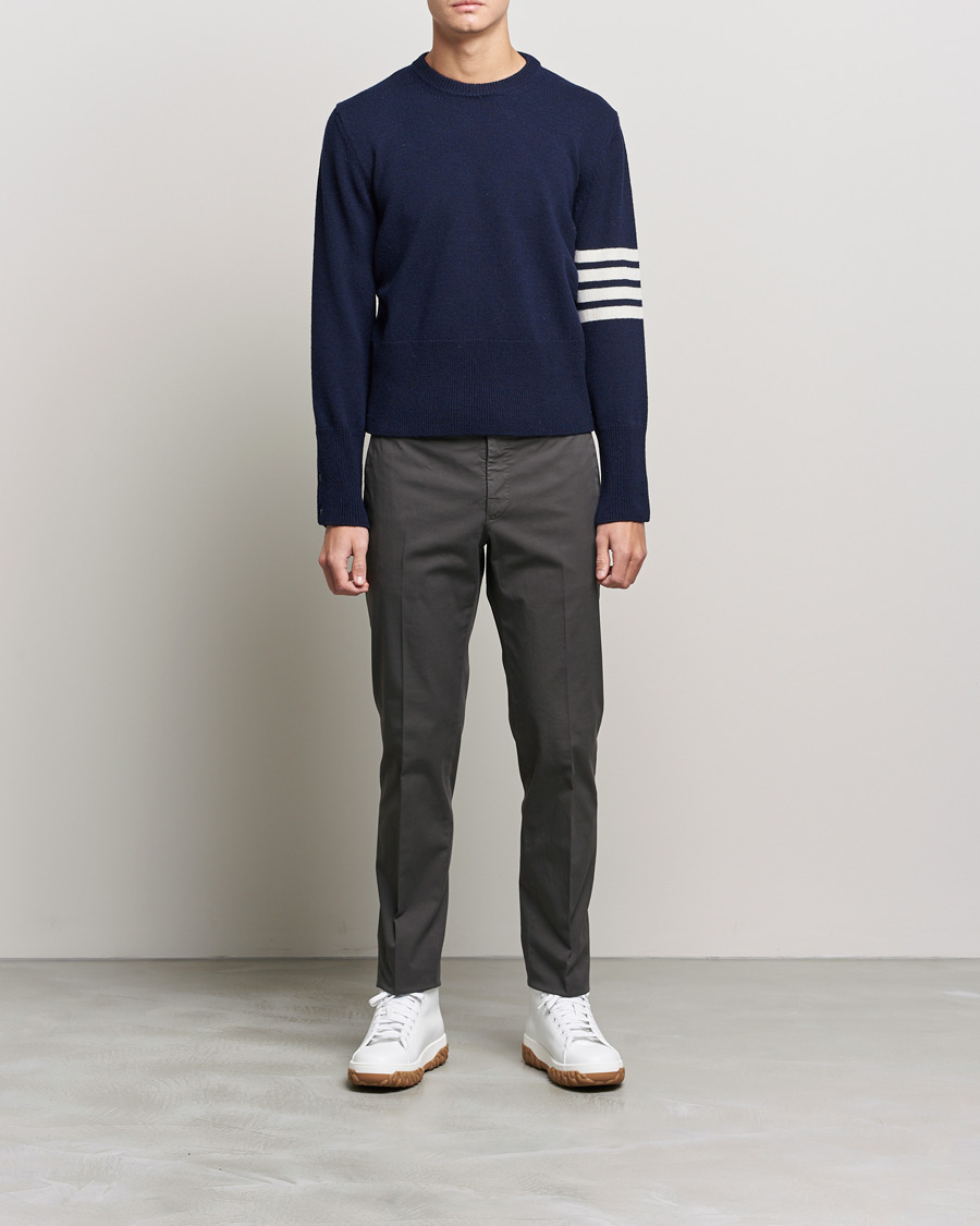 Herr | Tröjor | Thom Browne | 4 Bar Shetland Pullover Navy