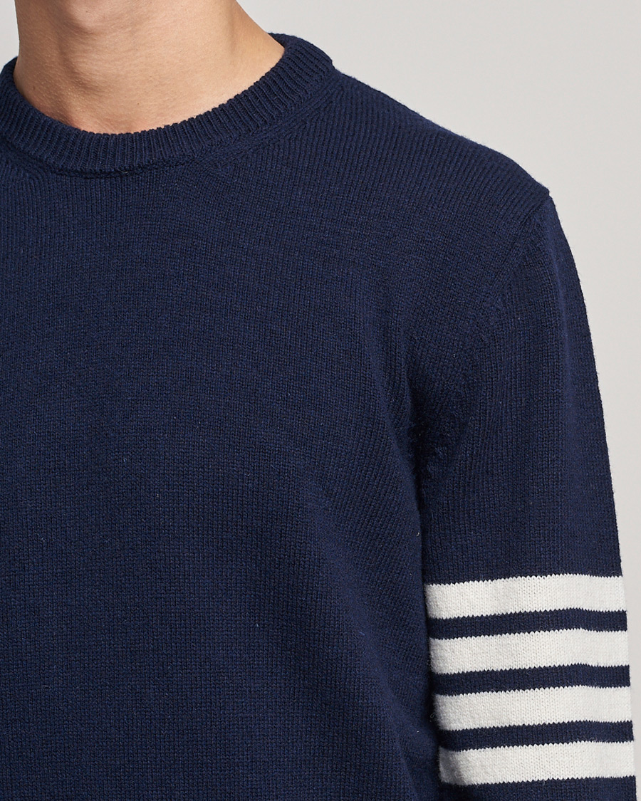 Herr | Tröjor | Thom Browne | 4 Bar Shetland Pullover Navy