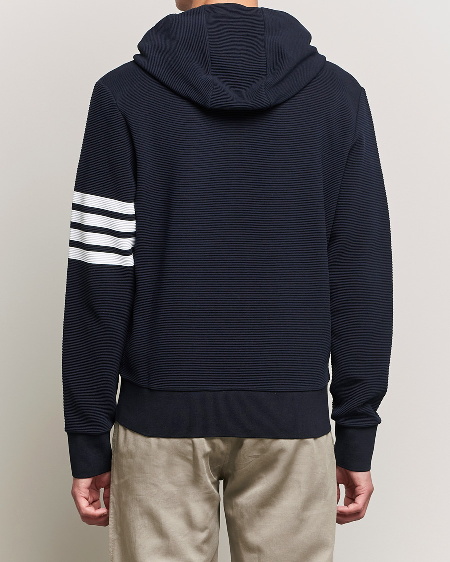 Herr | Tröjor | Thom Browne | Ottoman Rib Zip Hoodie Navy