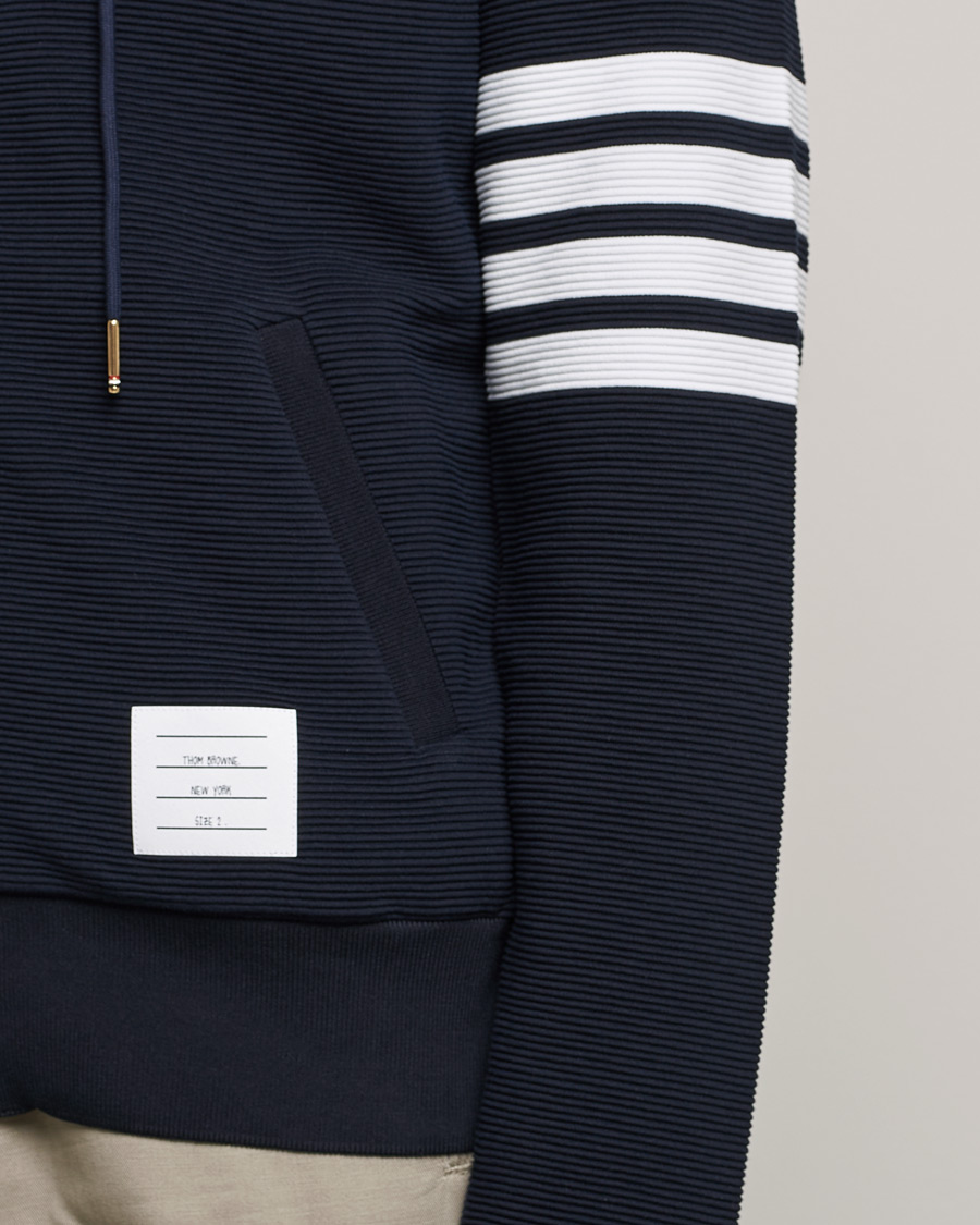 Herr | Tröjor | Thom Browne | Ottoman Rib Zip Hoodie Navy