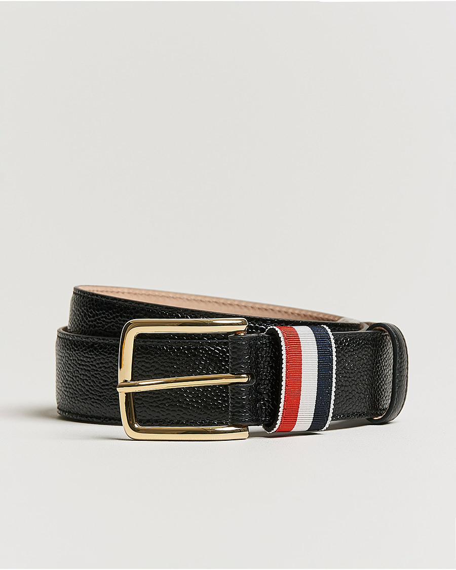 Herr | Thom Browne Grain Leather Belt Black | Thom Browne | Grain Leather Belt Black