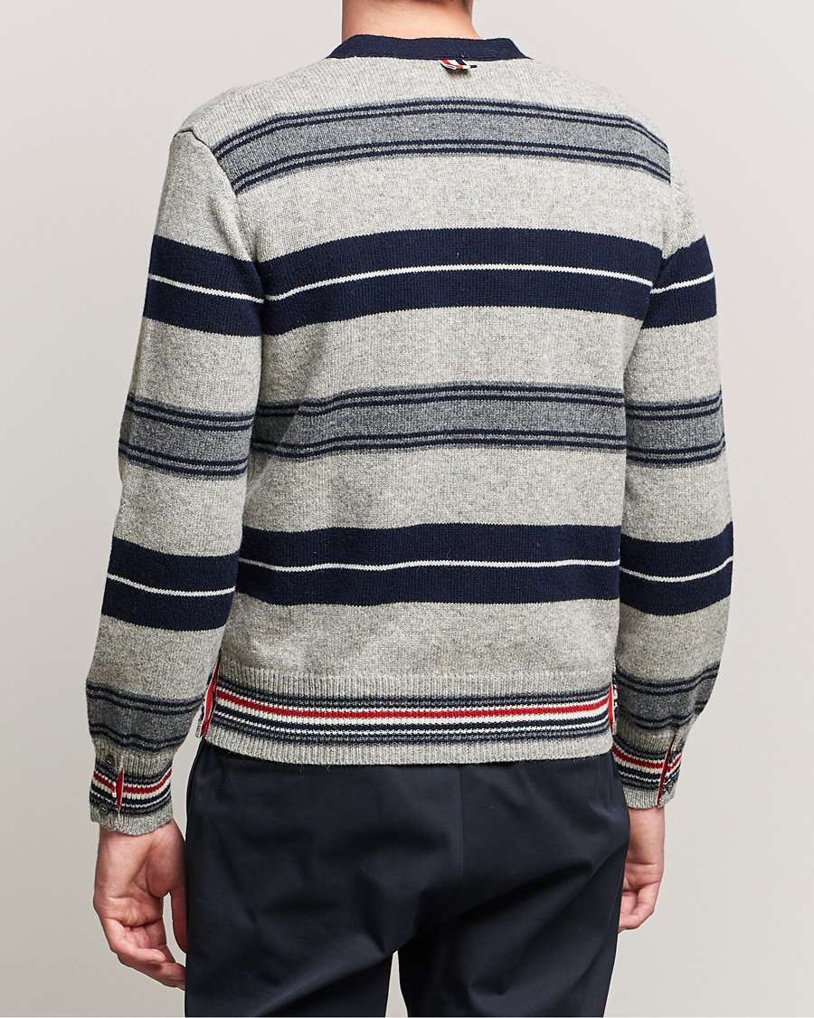 Herr | Tröjor | Thom Browne | Tartan Stripe Wool Cardigan Medium Grey