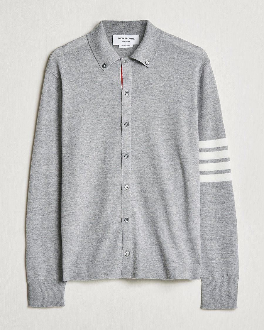 Herr | Skjortor | Thom Browne | Merino Wool Button Down Shirt Light Grey