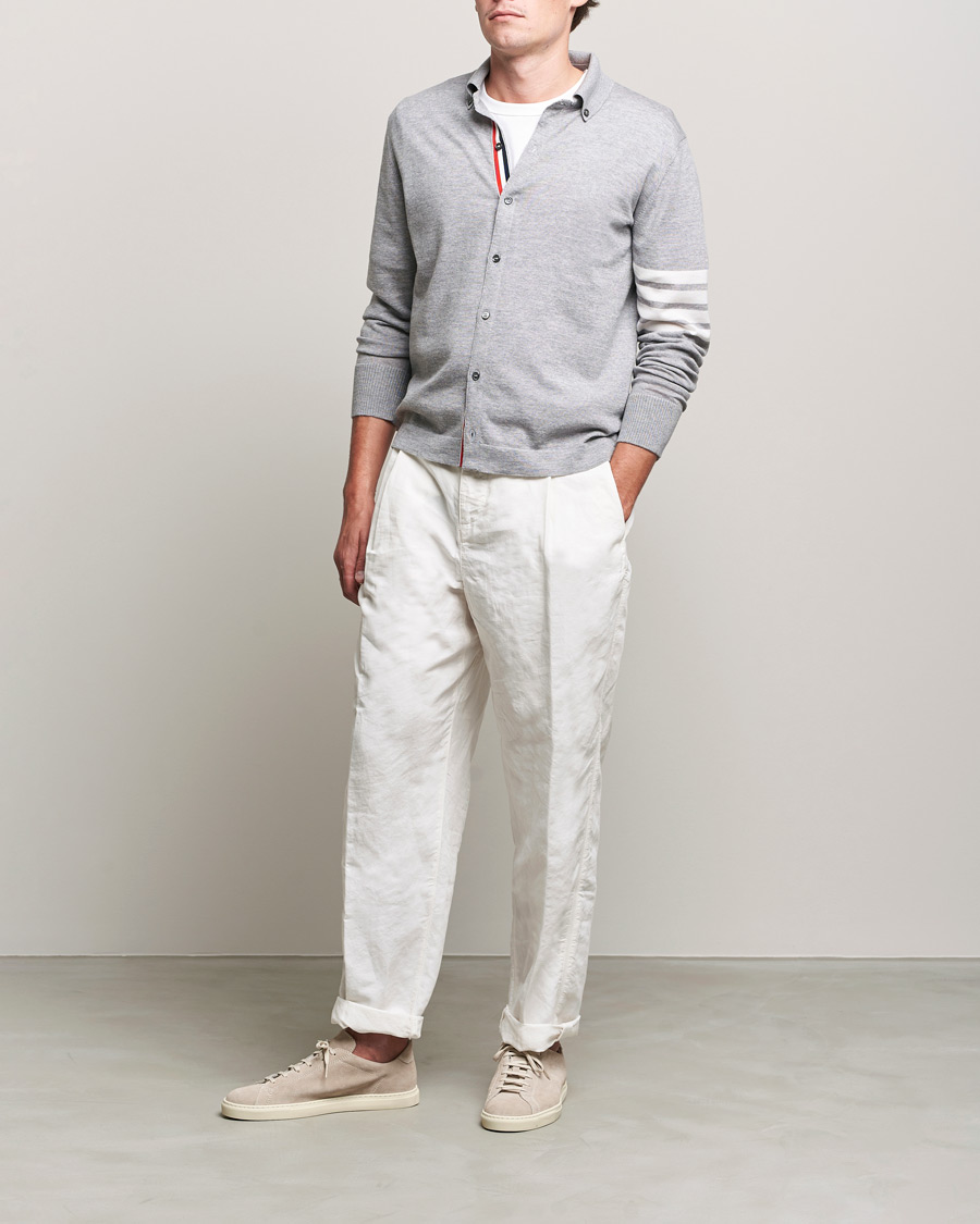 Herr | Thom Browne | Thom Browne | Merino Wool Button Down Shirt Light Grey
