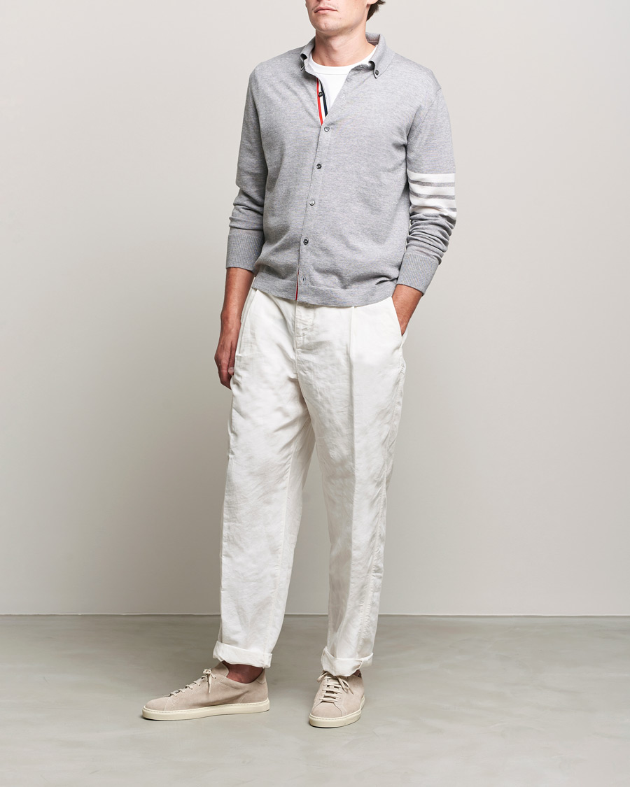 Herr | Skjortor | Thom Browne | Merino Wool Button Down Shirt Light Grey