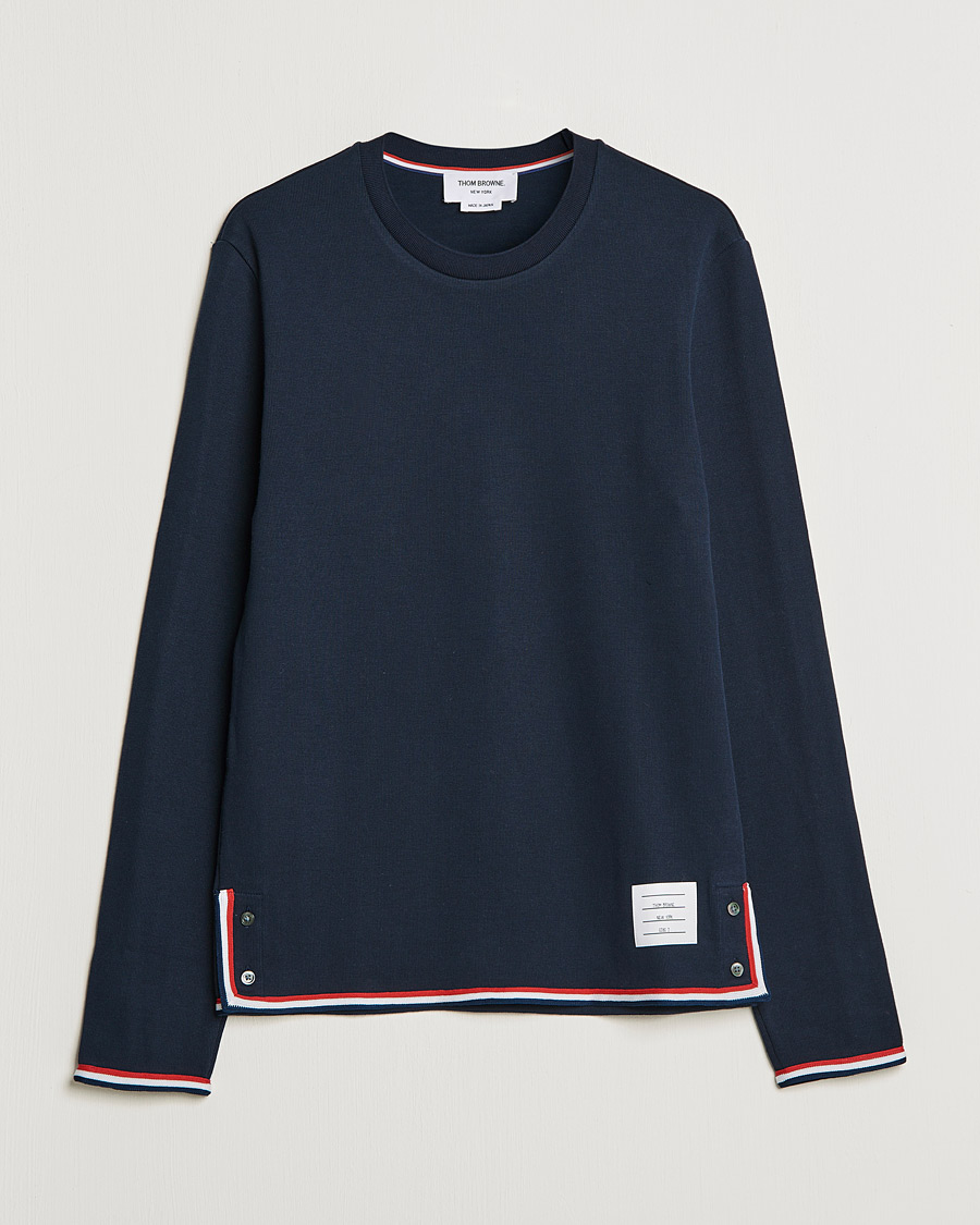 Herr | T-Shirts | Thom Browne | Long Sleeve Interlock T-Shirt Navy