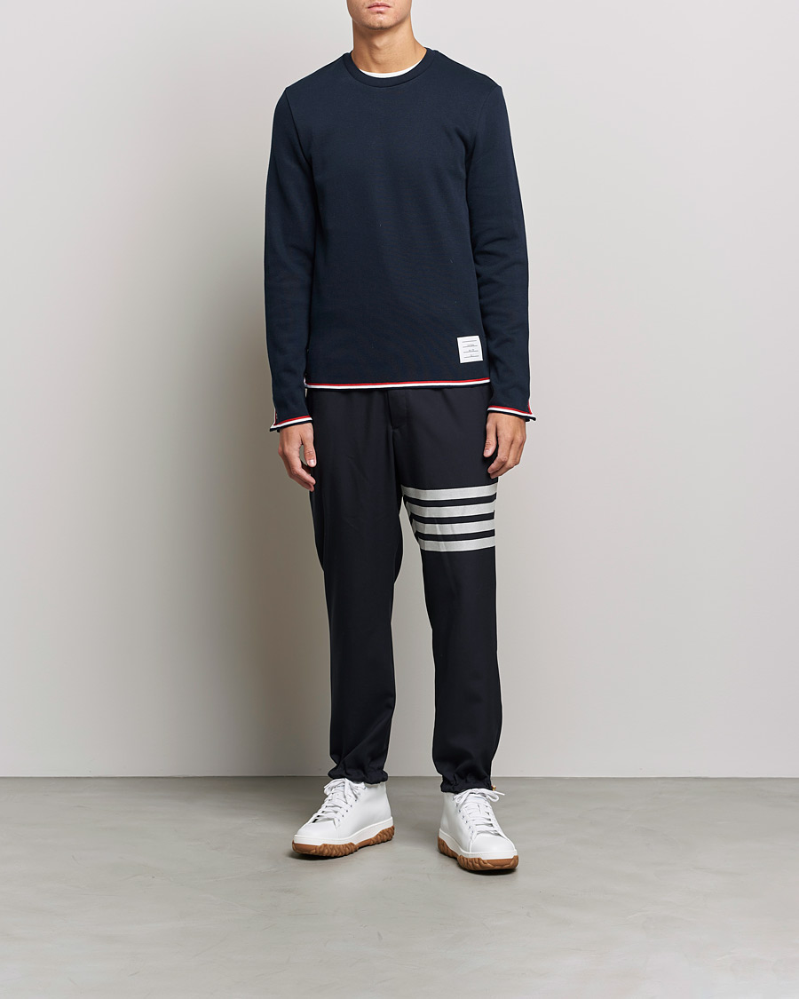 Herr | T-Shirts | Thom Browne | Long Sleeve Interlock T-Shirt Navy