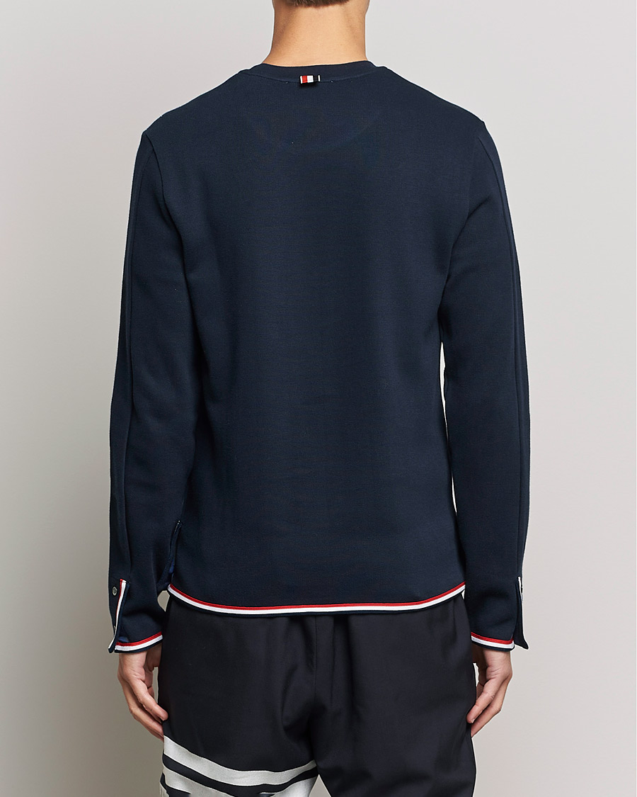 Herr | T-Shirts | Thom Browne | Long Sleeve Interlock T-Shirt Navy