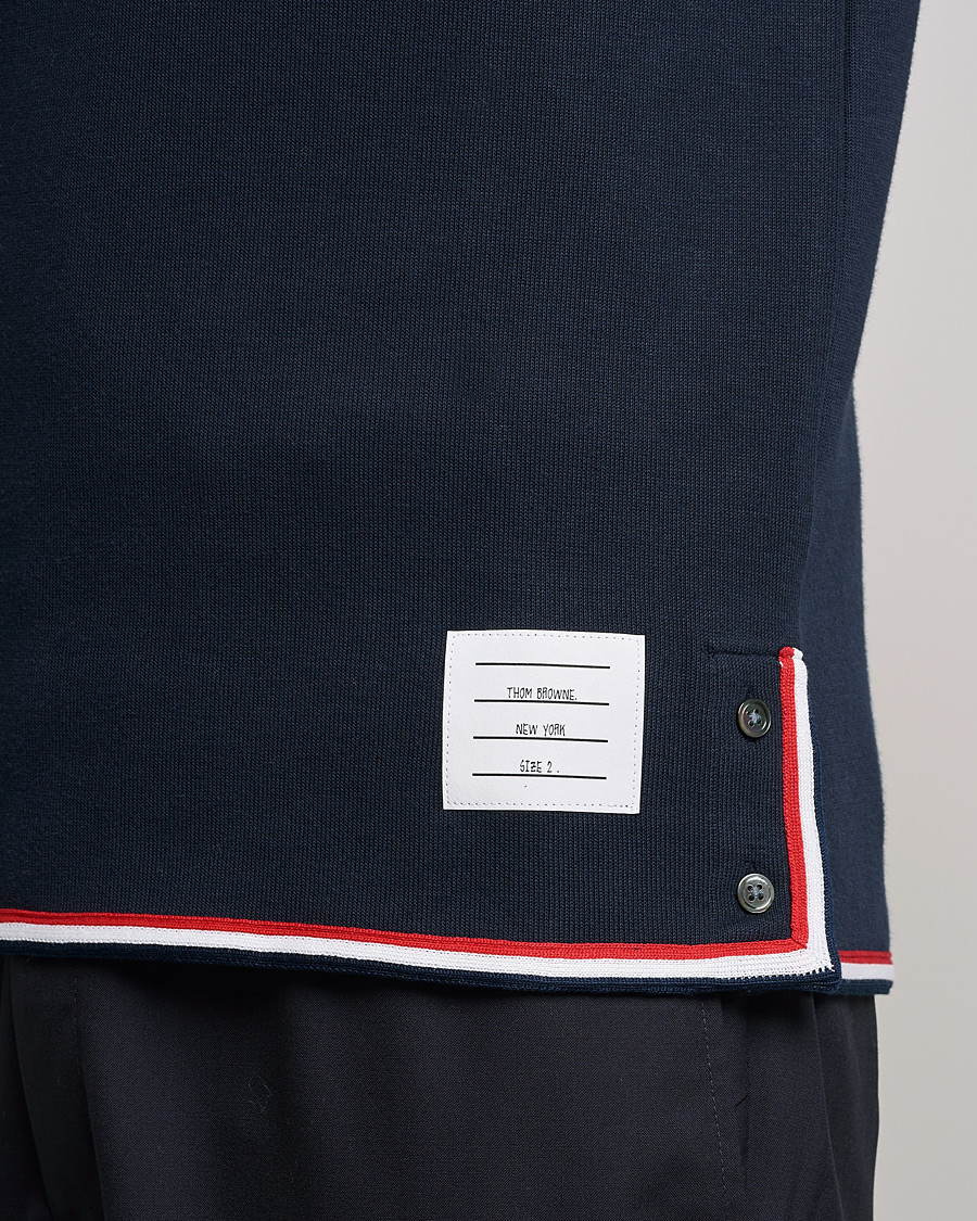 Herr | T-Shirts | Thom Browne | Long Sleeve Interlock T-Shirt Navy