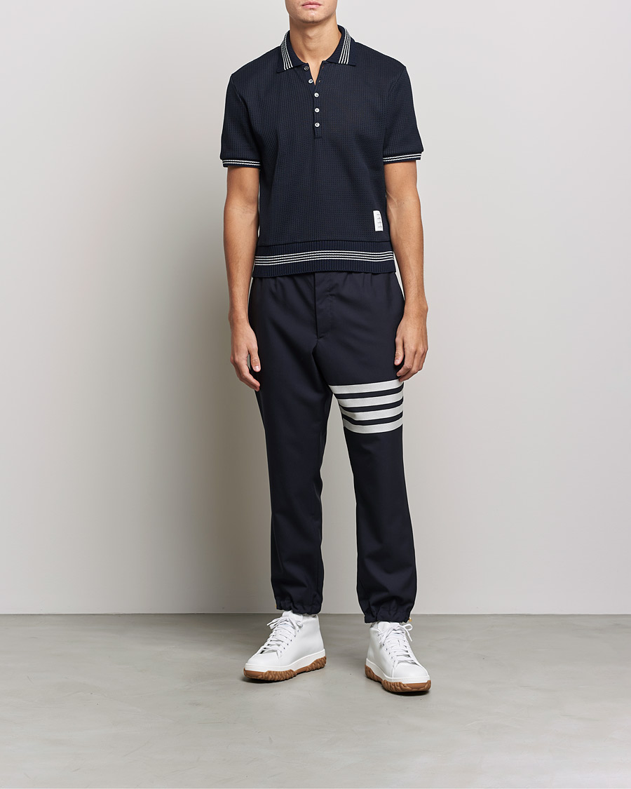 Herr | Pikéer | Thom Browne | Rib Cuff Polo Navy