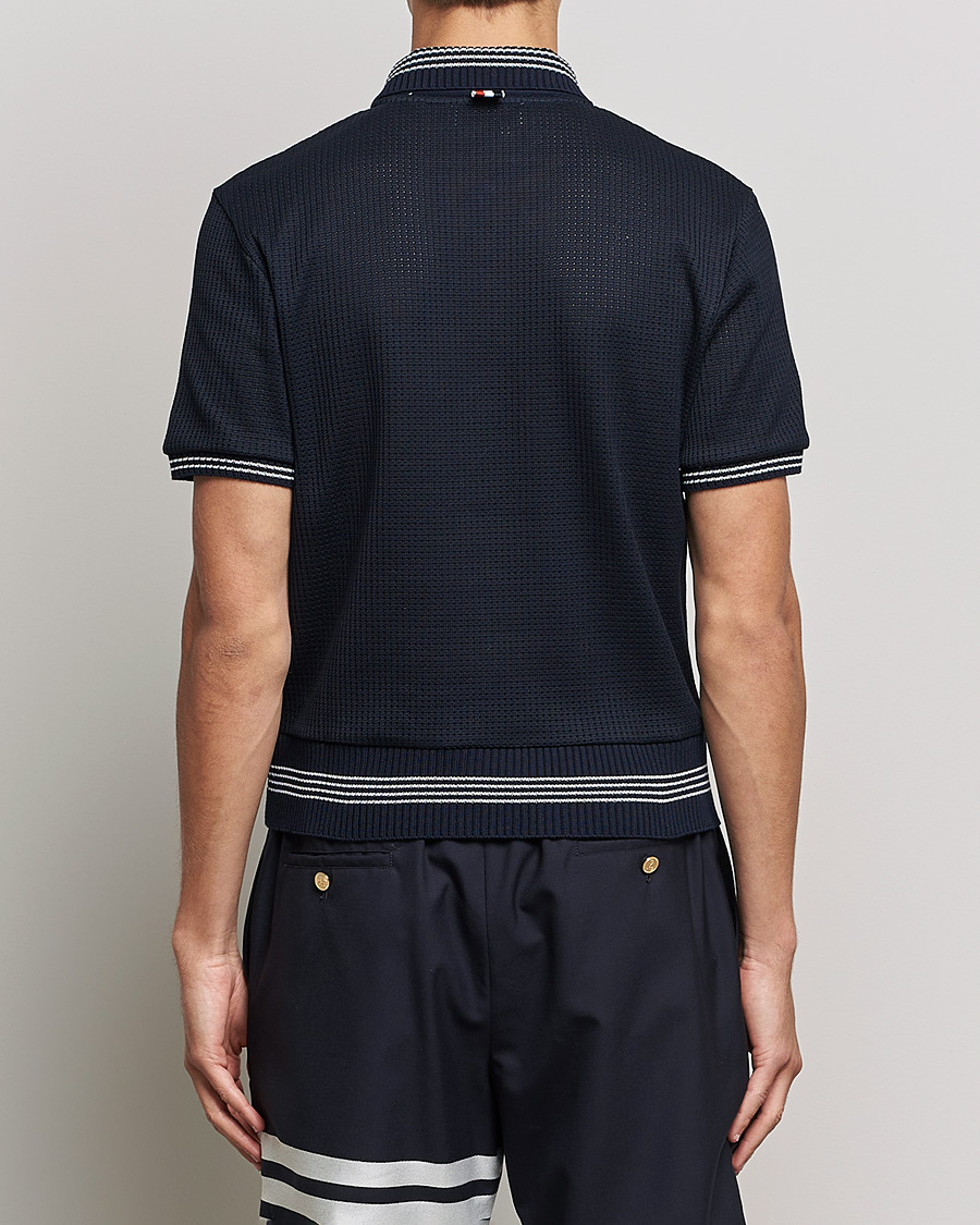 Herr | Pikéer | Thom Browne | Rib Cuff Polo Navy