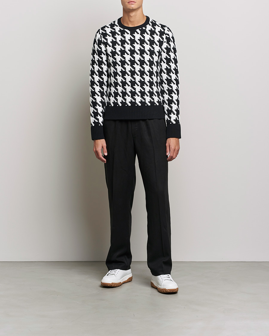 Herr | Tröjor | Thom Browne | Houndstooth Jacquard Sweater Black/White
