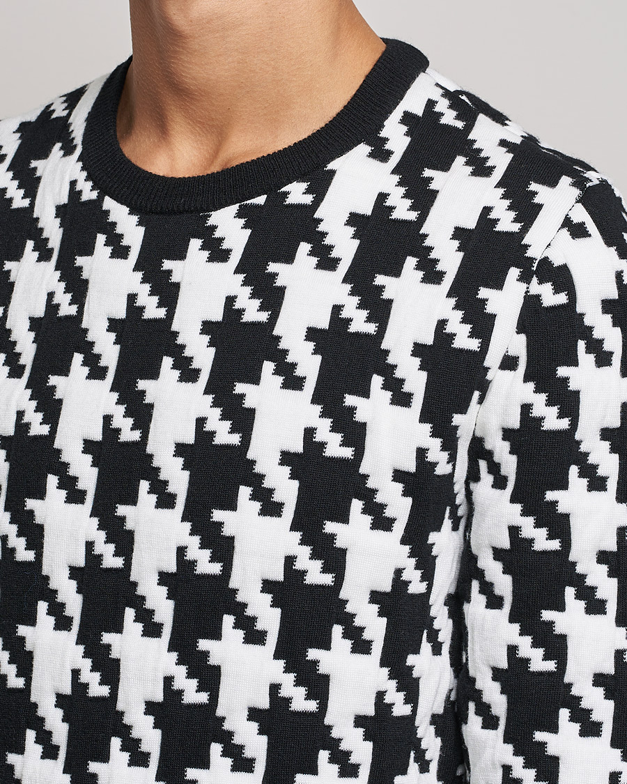 Herr | Tröjor | Thom Browne | Houndstooth Jacquard Sweater Black/White