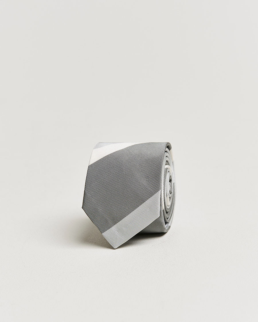 Herr | Thom Browne Wide Rep Stripe Tie Medium Grey | Thom Browne | Wide Rep Stripe Tie Medium Grey