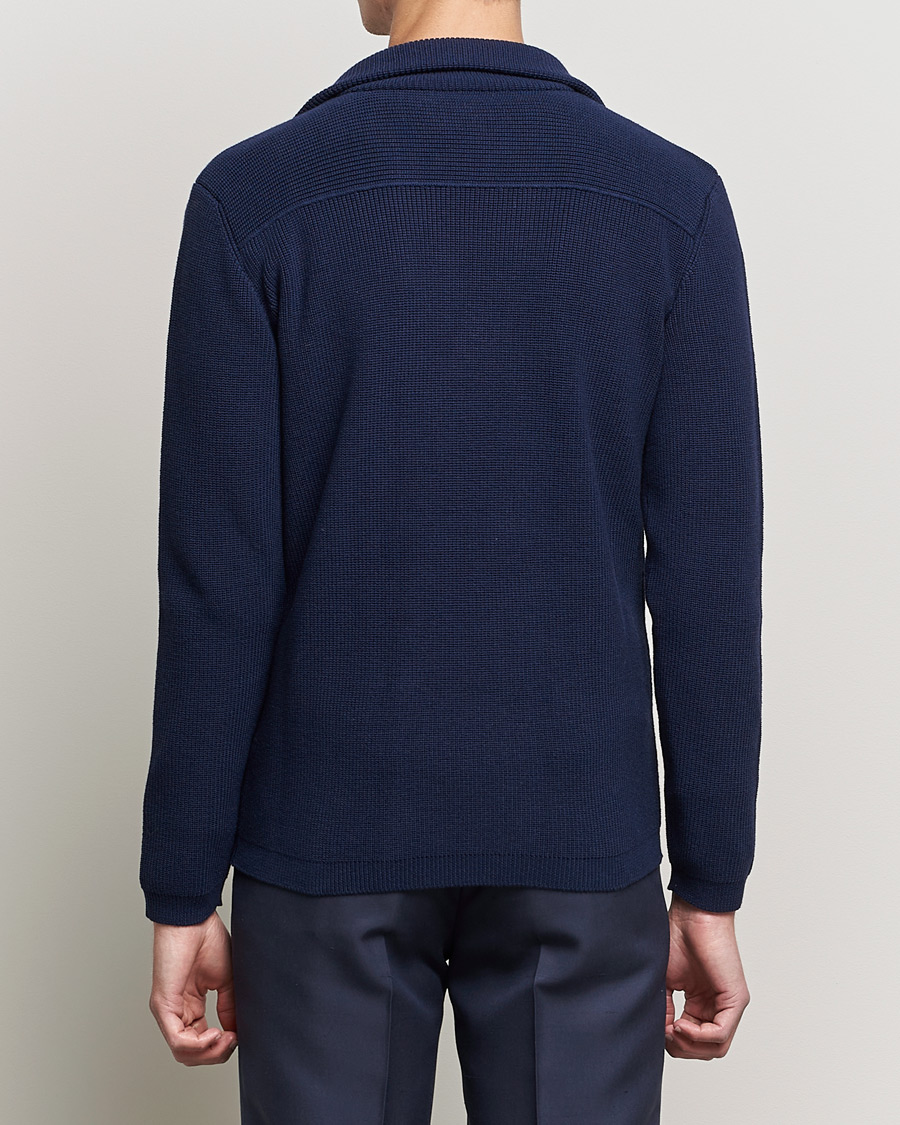 Herr | Kavajer | Giorgio Armani | Double Breasted Knitted Blazer Navy