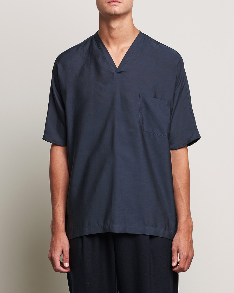 Herr | Giorgio Armani | Giorgio Armani | Silk Blend T-Shirt Navy
