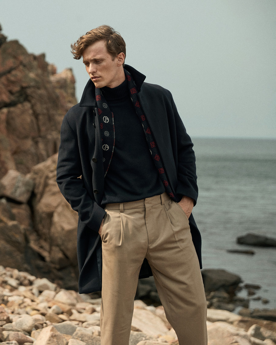 Herr | Jackor | Giorgio Armani | Cashmere Blend Coat Navy