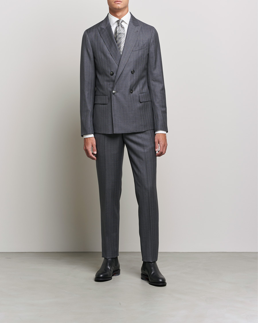 Herr | Kostymer | Giorgio Armani | Pinstripe Double Breasted Suit Grey