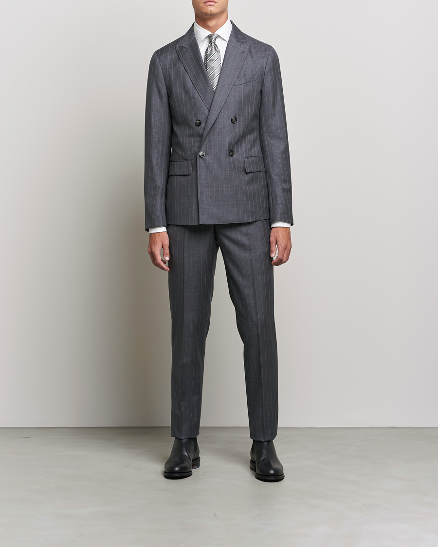 Herr | Italian Department | Giorgio Armani | Pinstripe Double Breasted Suit Grey