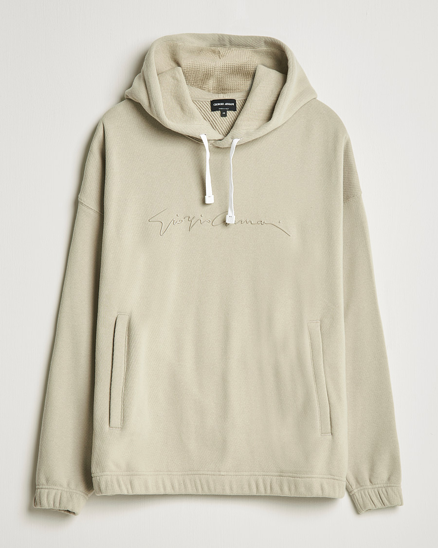 Herr | Tröjor | Giorgio Armani | Heavy Cotton Hoodie Beige