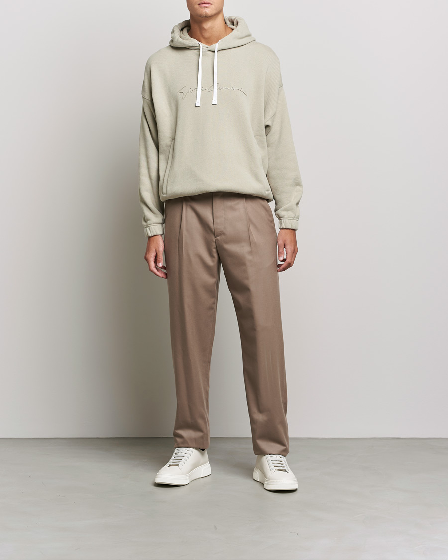 Herr | Tröjor | Giorgio Armani | Heavy Cotton Hoodie Beige