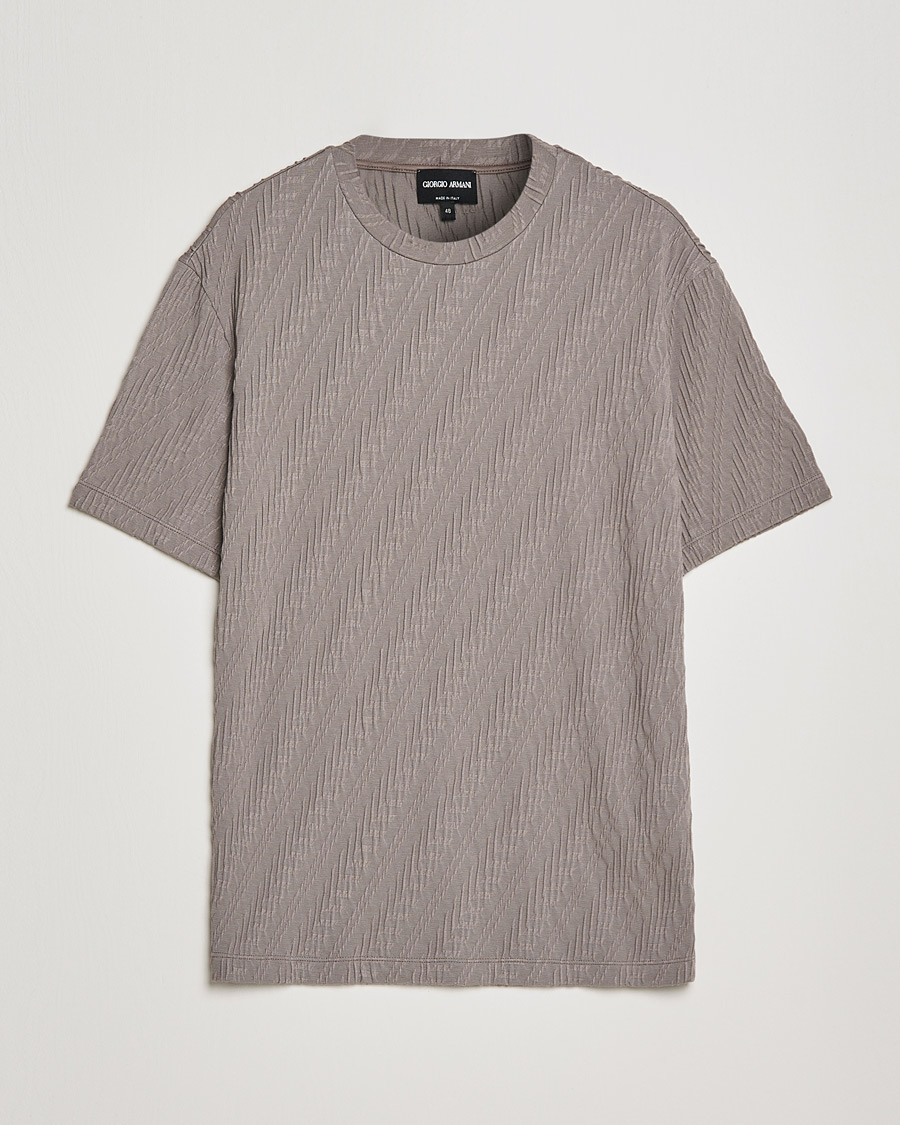 Herr | T-Shirts | Giorgio Armani | Cashmere Blend Chevron T-Shirt Beige