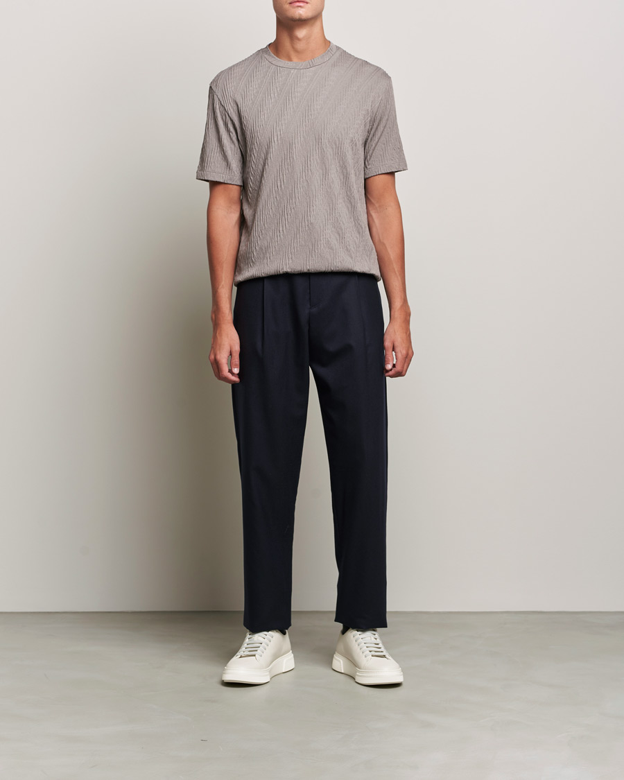 Herr | T-Shirts | Giorgio Armani | Cashmere Blend Chevron T-Shirt Beige