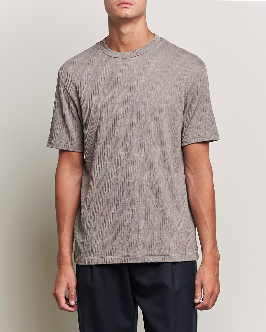 Herr | T-Shirts | Giorgio Armani | Cashmere Blend Chevron T-Shirt Beige