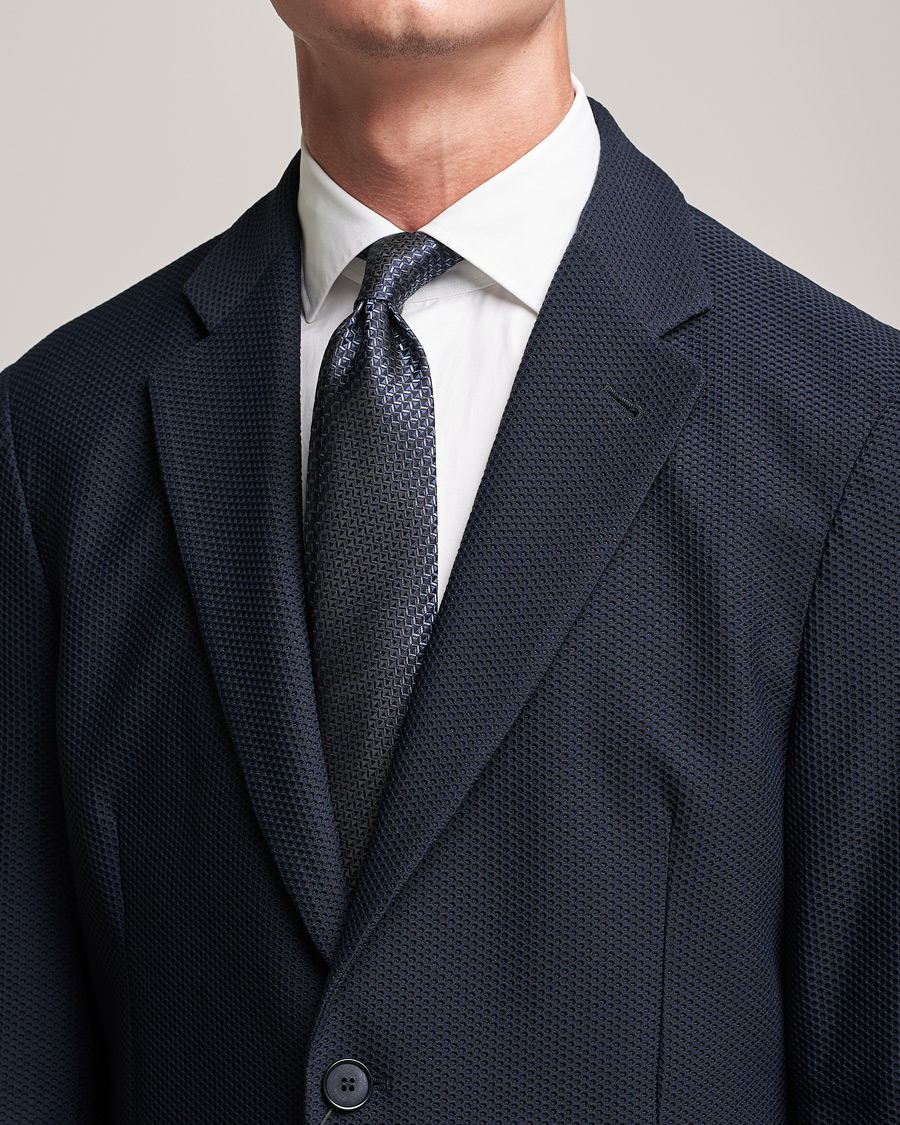 Herr | Giorgio Armani Woven Jacquard Silk Tie Navy | Giorgio Armani | Woven Jacquard Silk Tie Navy