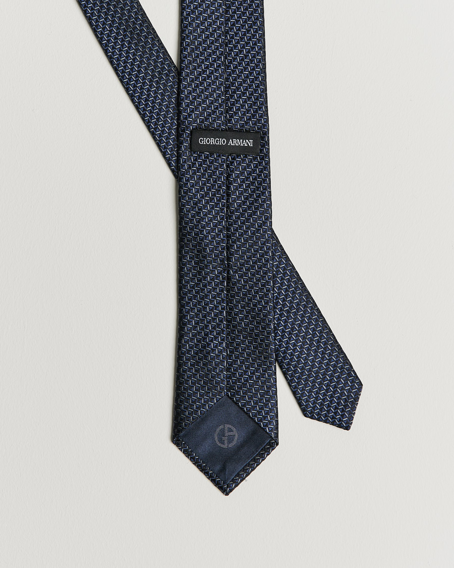 Herr | Giorgio Armani Woven Jacquard Silk Tie Navy | Giorgio Armani | Woven Jacquard Silk Tie Navy