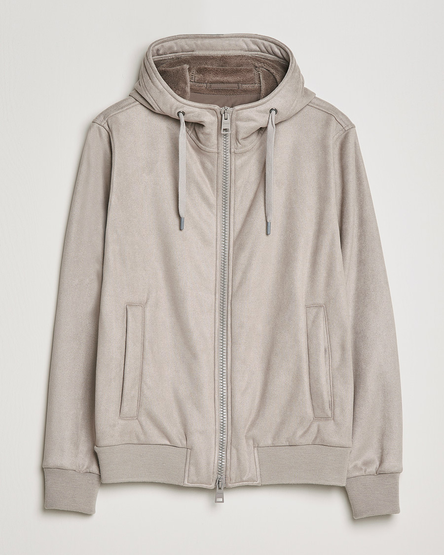 Herr | Jackor | Herno | Faux Suede Jacket Light Grey