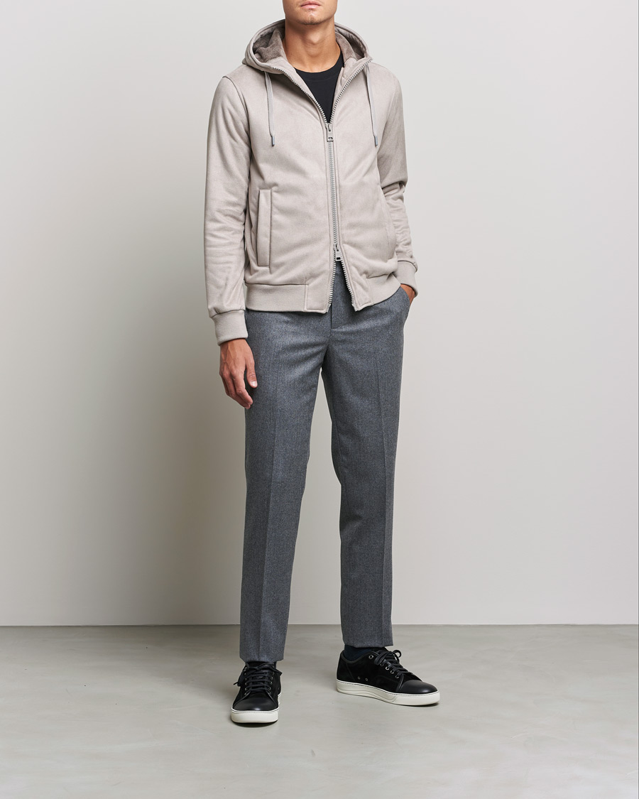 Herr | Jackor | Herno | Faux Suede Jacket Light Grey
