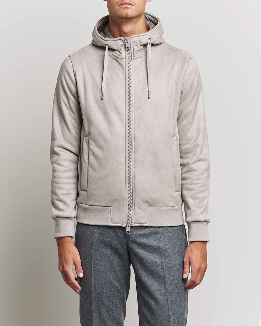 Herr | Jackor | Herno | Faux Suede Jacket Light Grey