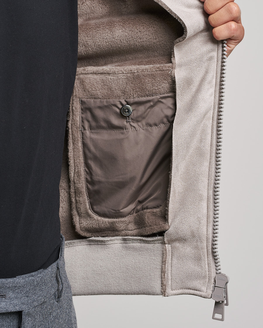 Herr | Jackor | Herno | Faux Suede Jacket Light Grey