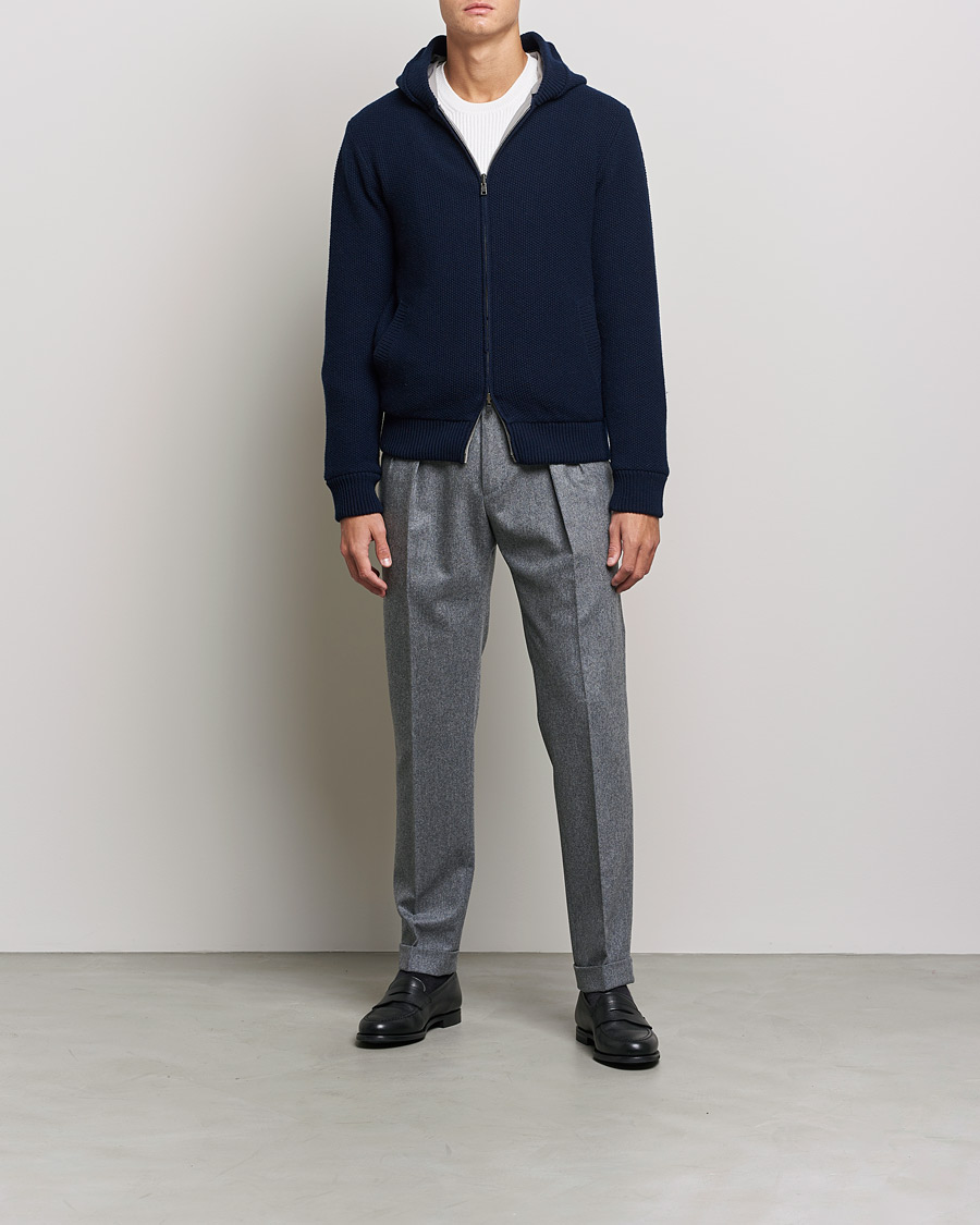Herr | Jackor | Herno | Reversible Wool Bomber Jacket Navy