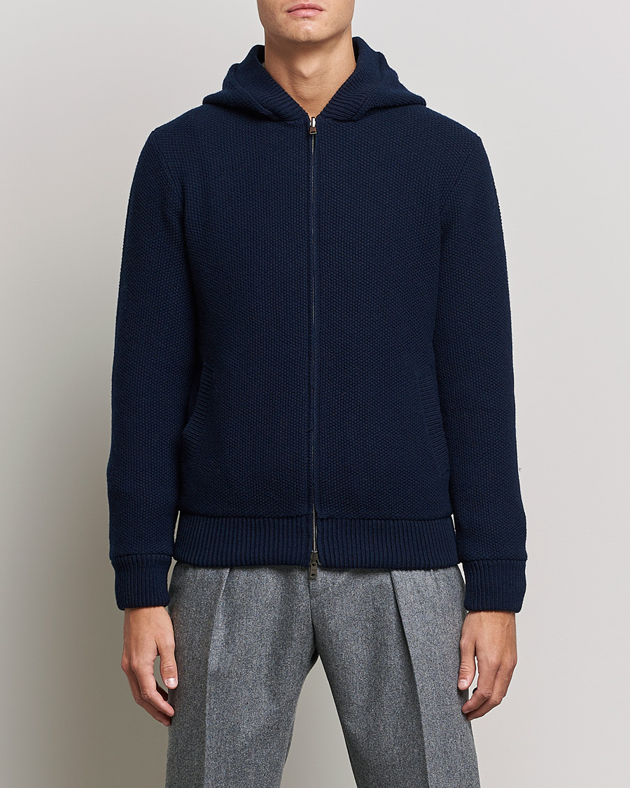 Herr | Jackor | Herno | Reversible Wool Bomber Jacket Navy
