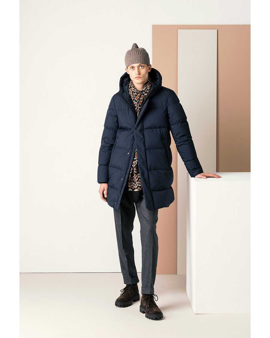 Herr | Jackor | Herno | Laminar Hooded Down Parka Navy