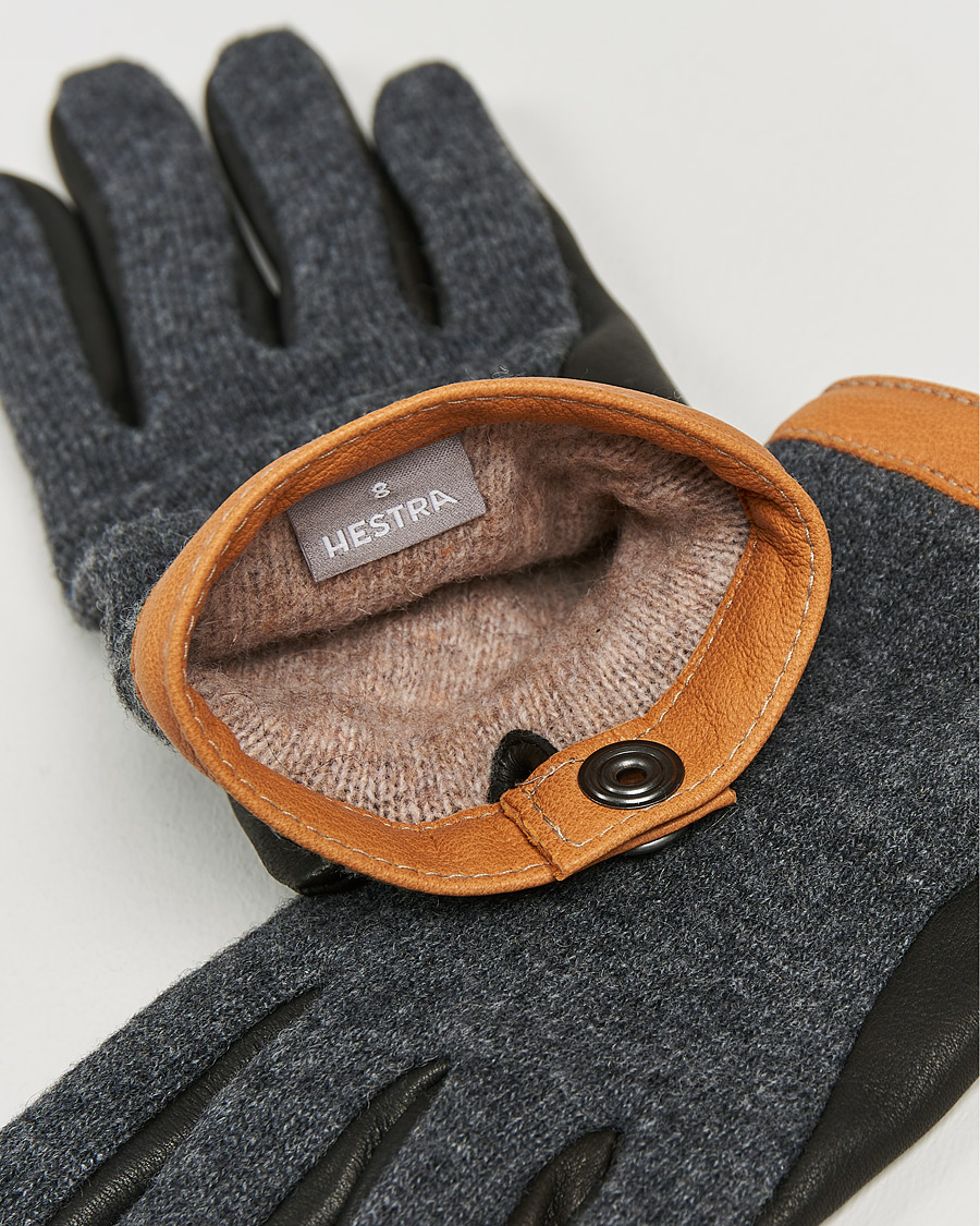 Herr | Accessoarer | Hestra | Deerskin Wool Tricot Glove Grey/Black