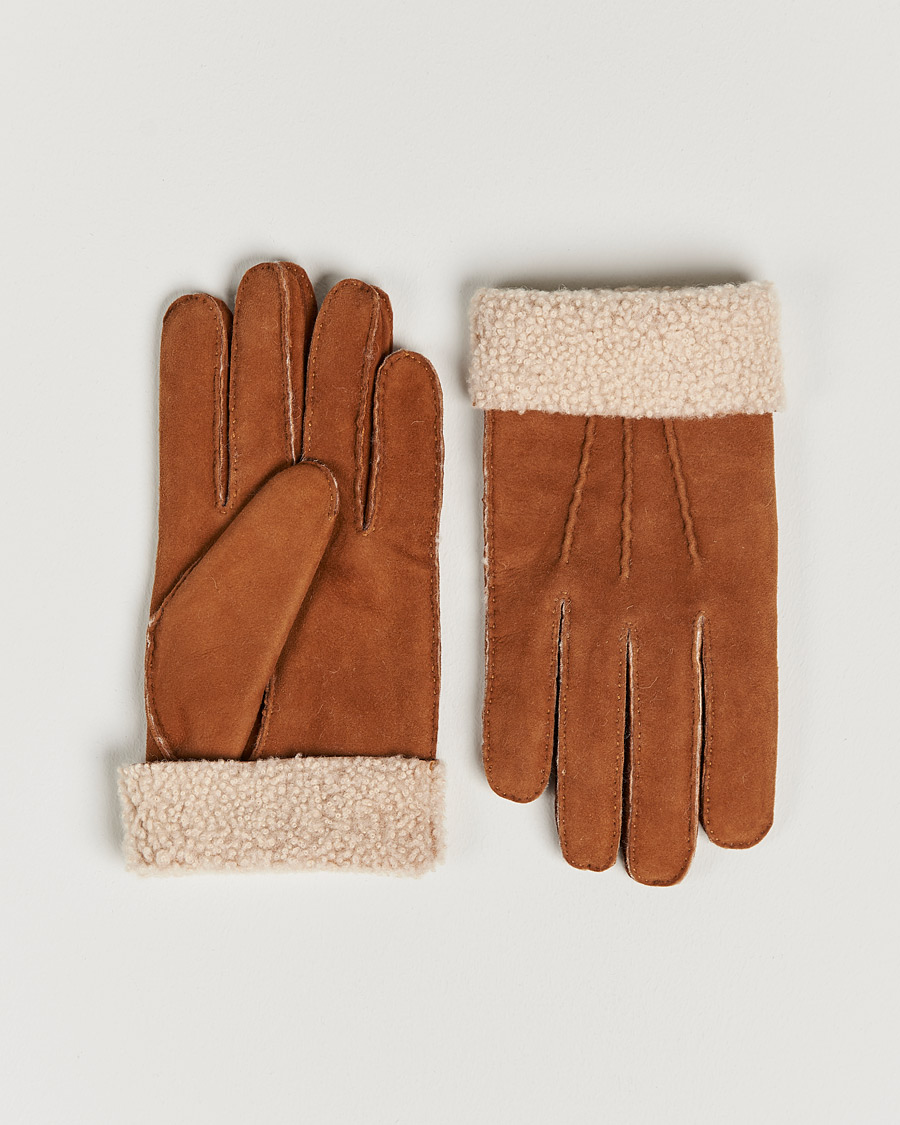Herr | Handskar | Hestra | Bernard Lambskin Suede Glove Cognac