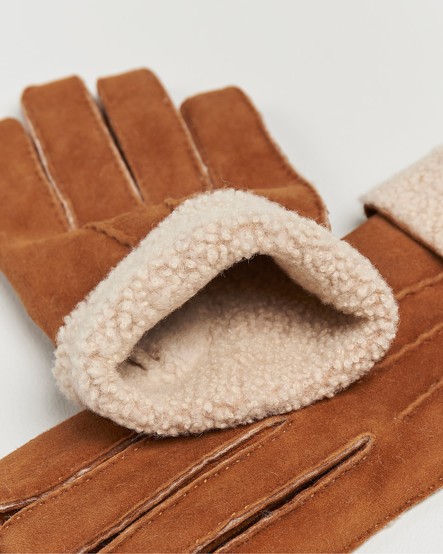 Herr | Avdelningar | Hestra | Bernard Lambskin Suede Glove Cognac