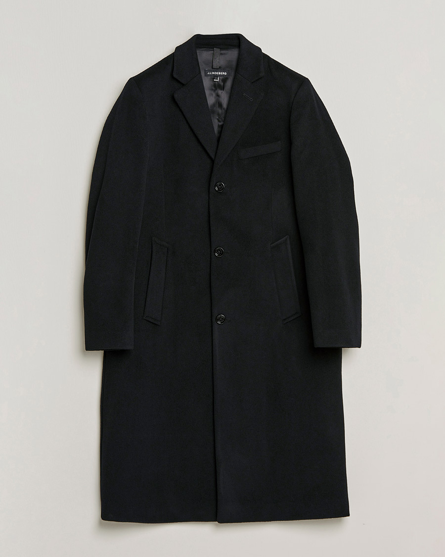 Herr | Jackor | J.Lindeberg | Burke Wool/Cashmere Coat Black