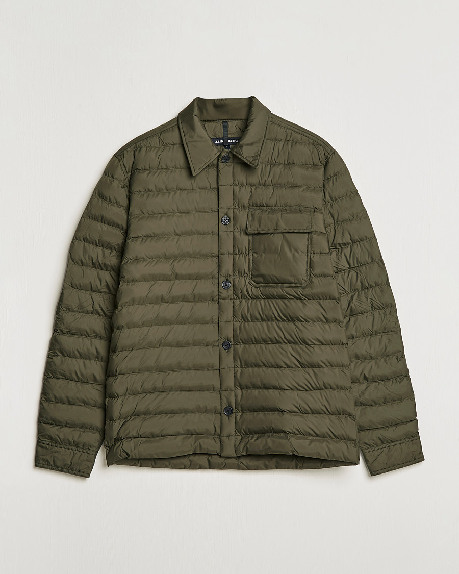 Herr | Skjortor | J.Lindeberg | Gorman Quilted Overshirt Forest Green