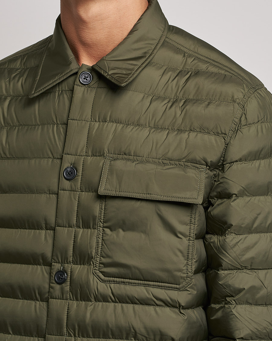 Herr | Skjortor | J.Lindeberg | Gorman Quilted Overshirt Forest Green