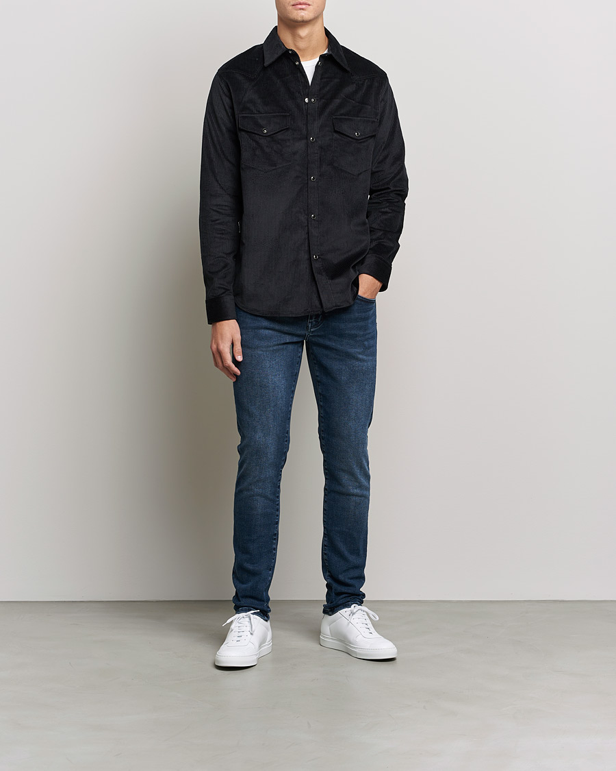 Herr | Skjortor | J.Lindeberg | Tarp Cord Western Overshirt Black