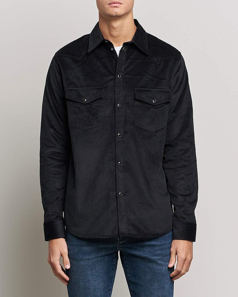 Herr | Skjortor | J.Lindeberg | Tarp Cord Western Overshirt Black
