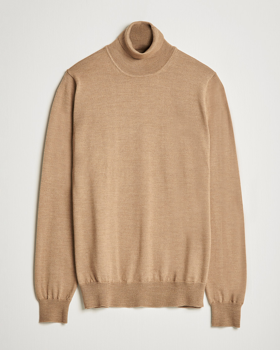 Herr | Tröjor | J.Lindeberg | Lyd True Merino Polo Tiger Brown