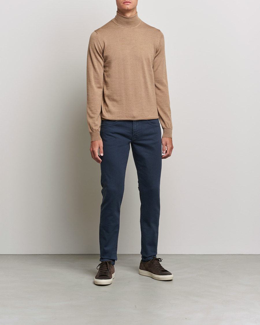 Herr | Tröjor | J.Lindeberg | Lyd True Merino Polo Tiger Brown