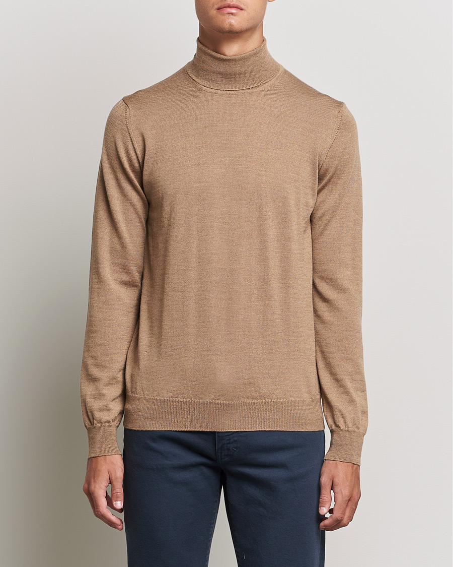 Herr | Polotröjor | J.Lindeberg | Lyd True Merino Polo Tiger Brown